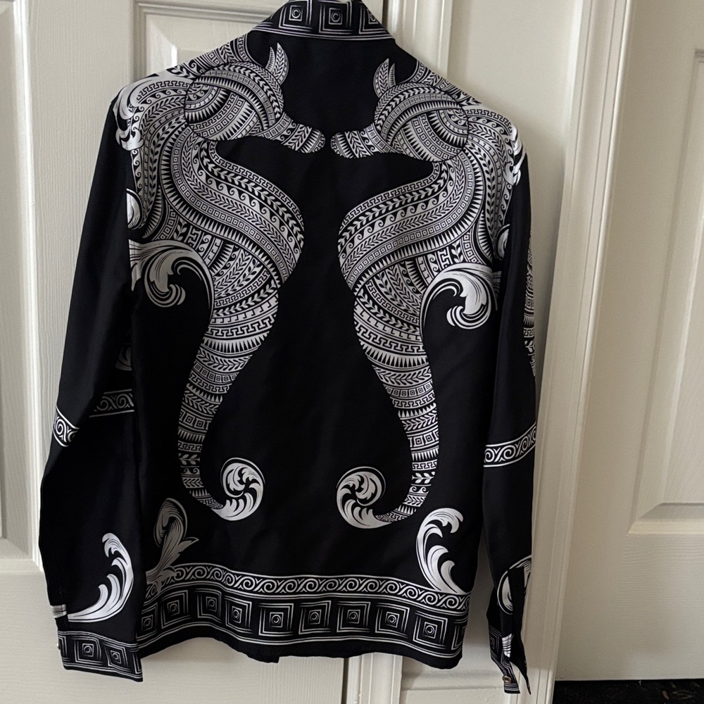 Versace Collection Monochrome Patterned Shirt Aut… - image 4